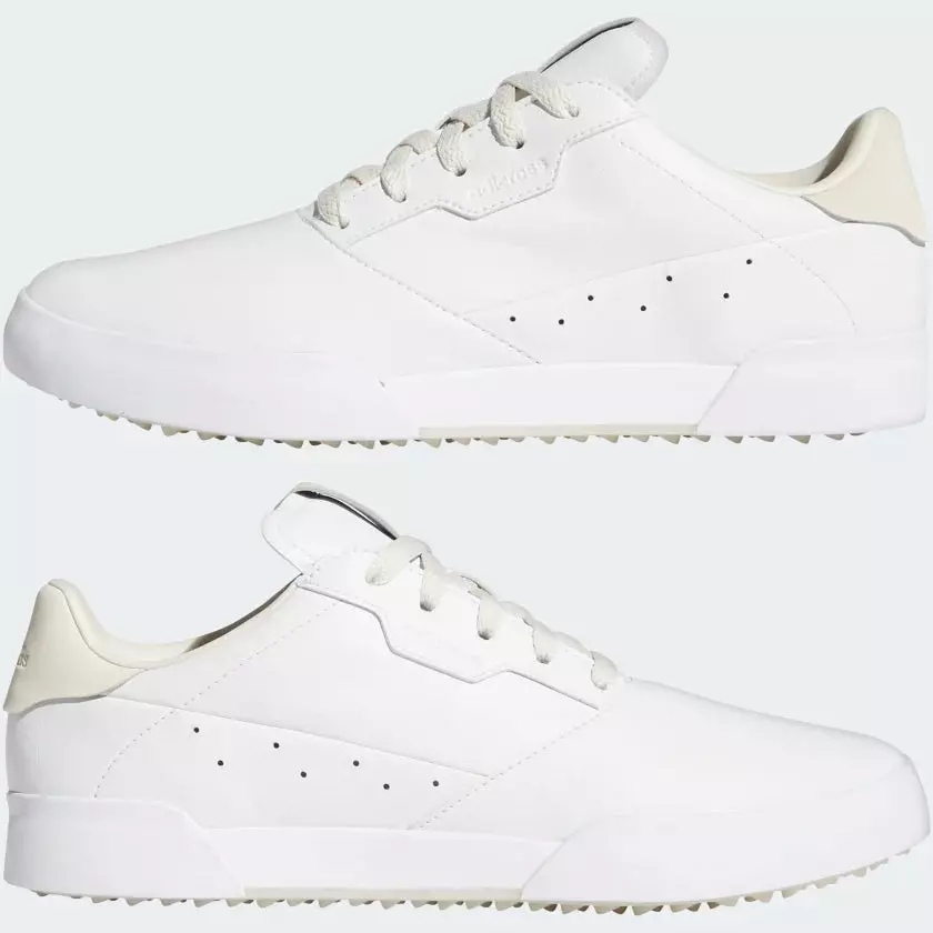 adidas Chaussures de golf adicross retro Cloud White / Chalky Brown / Aluminium - Image 7