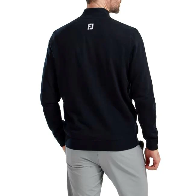 FootJoy Pullover 1/2 Zip Membrané Mélange de Laine Bleu Marine - Image 2