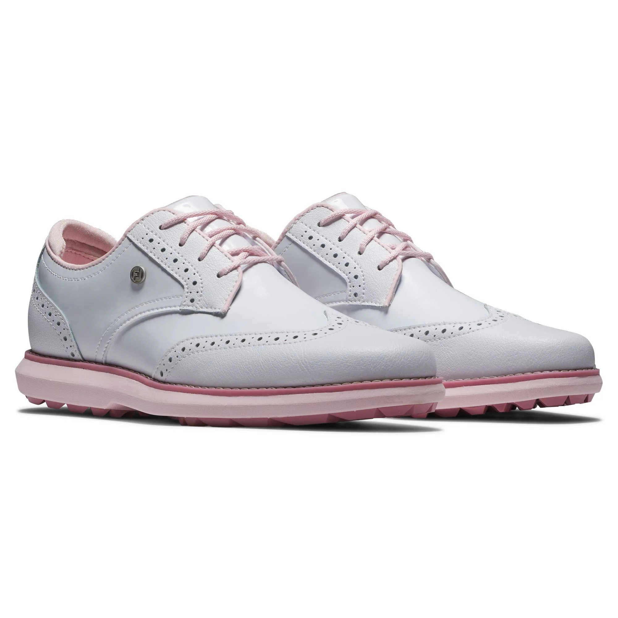 Footjoy Chaussure Femme sans crampon Traditions white pink - Image 5