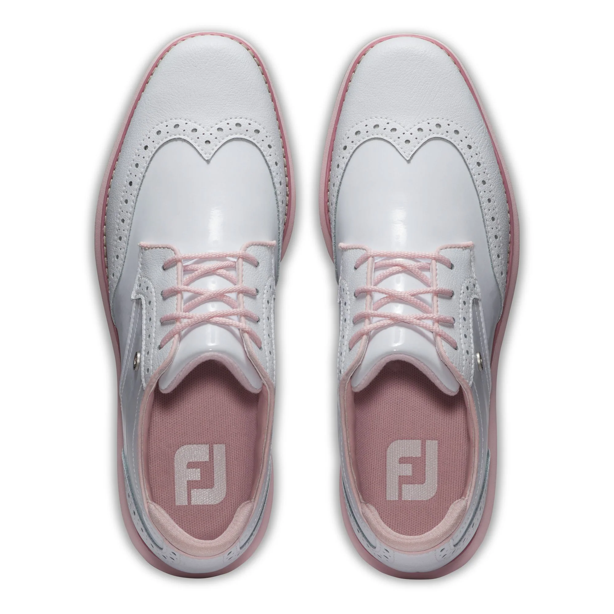 Footjoy Chaussure Femme sans crampon Traditions white pink - Image 7