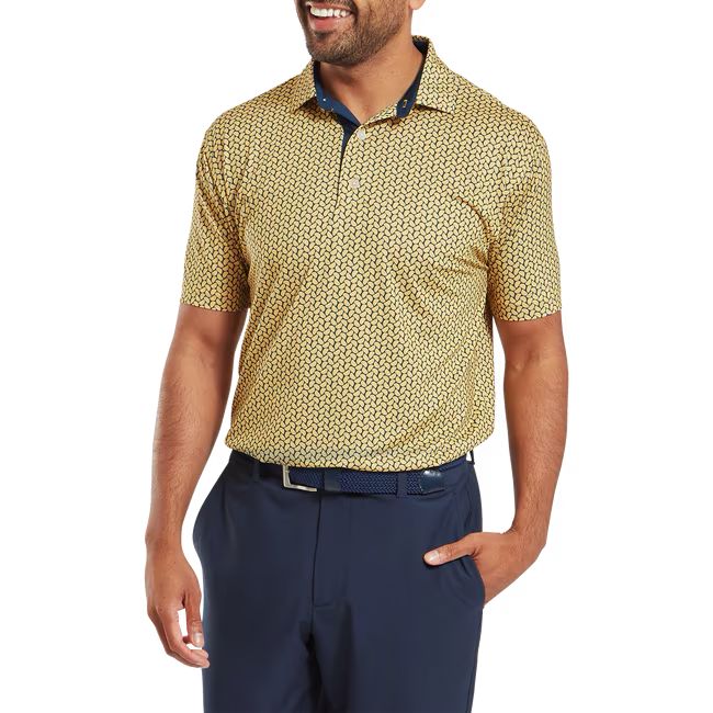Footjoy polo en fil d'écosse imprimé Citrus Taxi Marine - Image 3