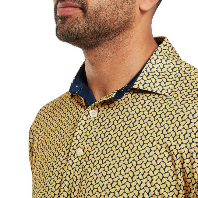 Footjoy polo en fil d'écosse imprimé Citrus Taxi Marine - Image 5