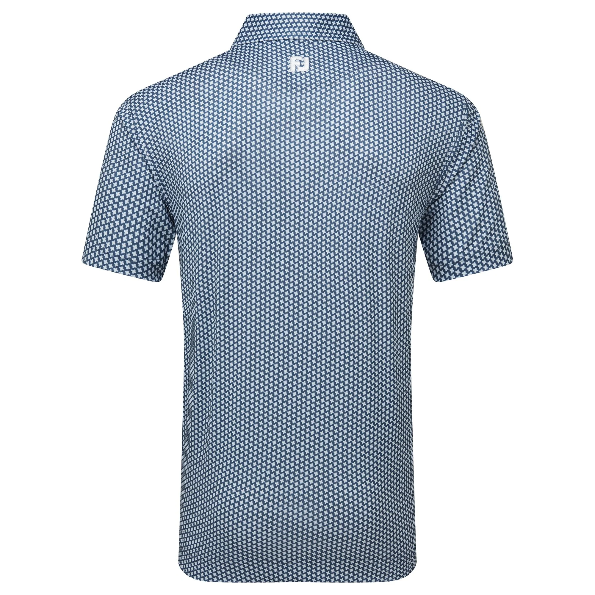 Footjoy polo en fil d'écosse imprimé pied de poule Bleu jeans - Image 2