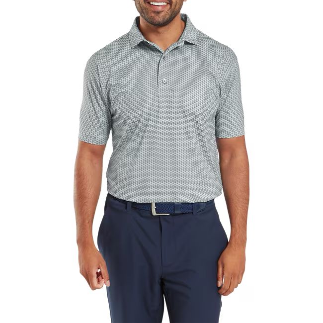 Footjoy polo en fil d'écosse imprimé pied de poule Gris - Image 2