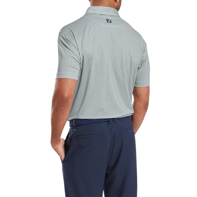 Footjoy polo en fil d'écosse imprimé pied de poule Gris - Image 3