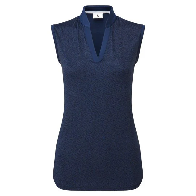 Footjoy polo femme en fil d'Écosse sans manche imprimé animal