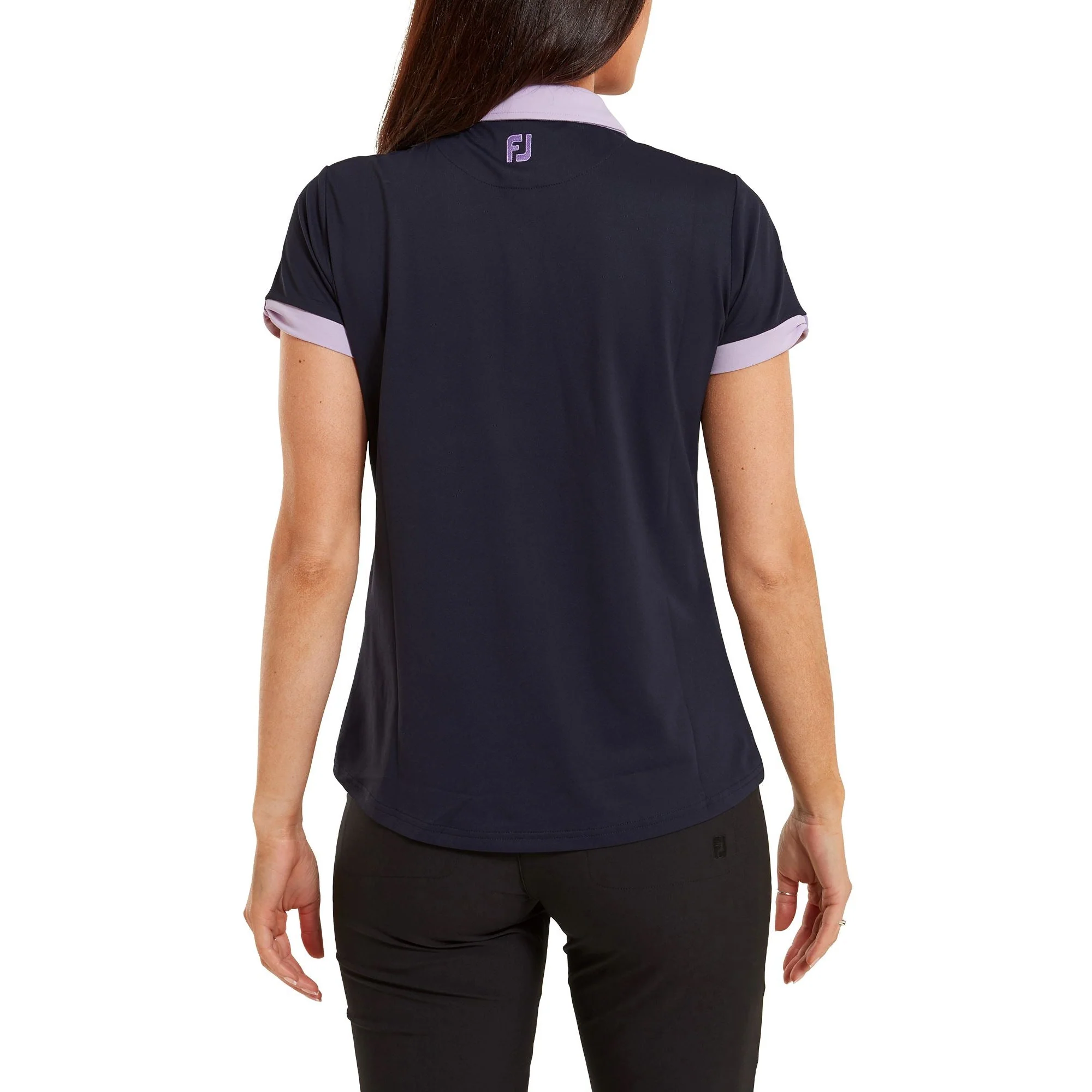 Footjoy Polo Piqué Uni 2023 NAVY Pink - Image 3