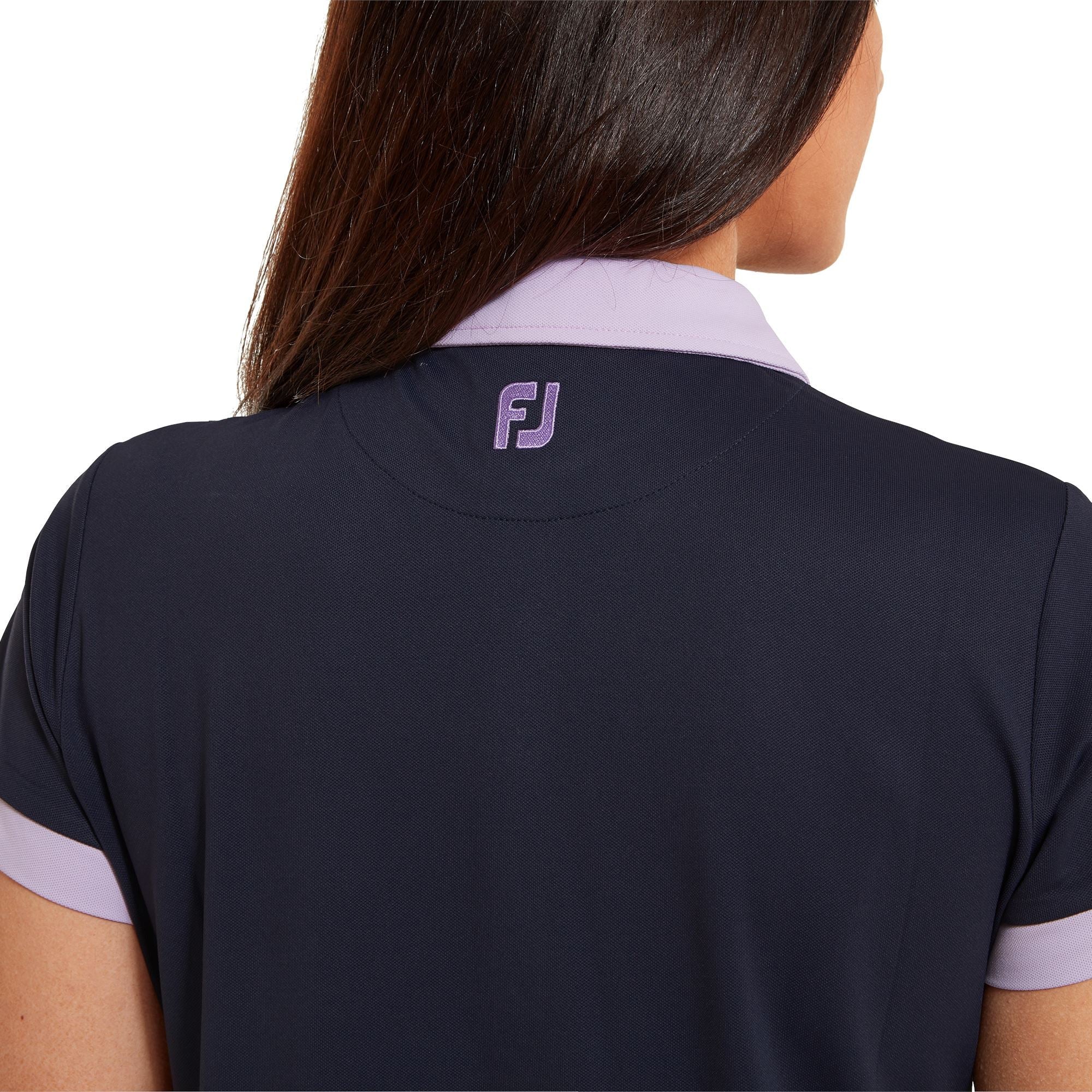 Footjoy Polo Piqué Uni 2023 NAVY Pink - Image 5