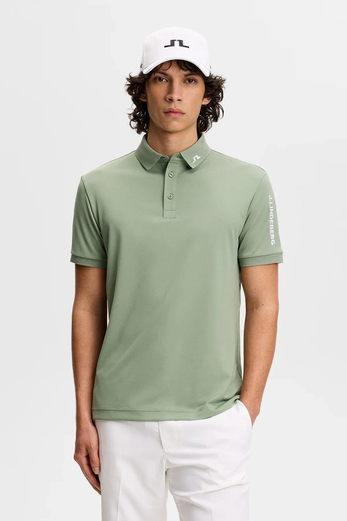 J.Lindeberg Polo Tour Tech Hedge Green