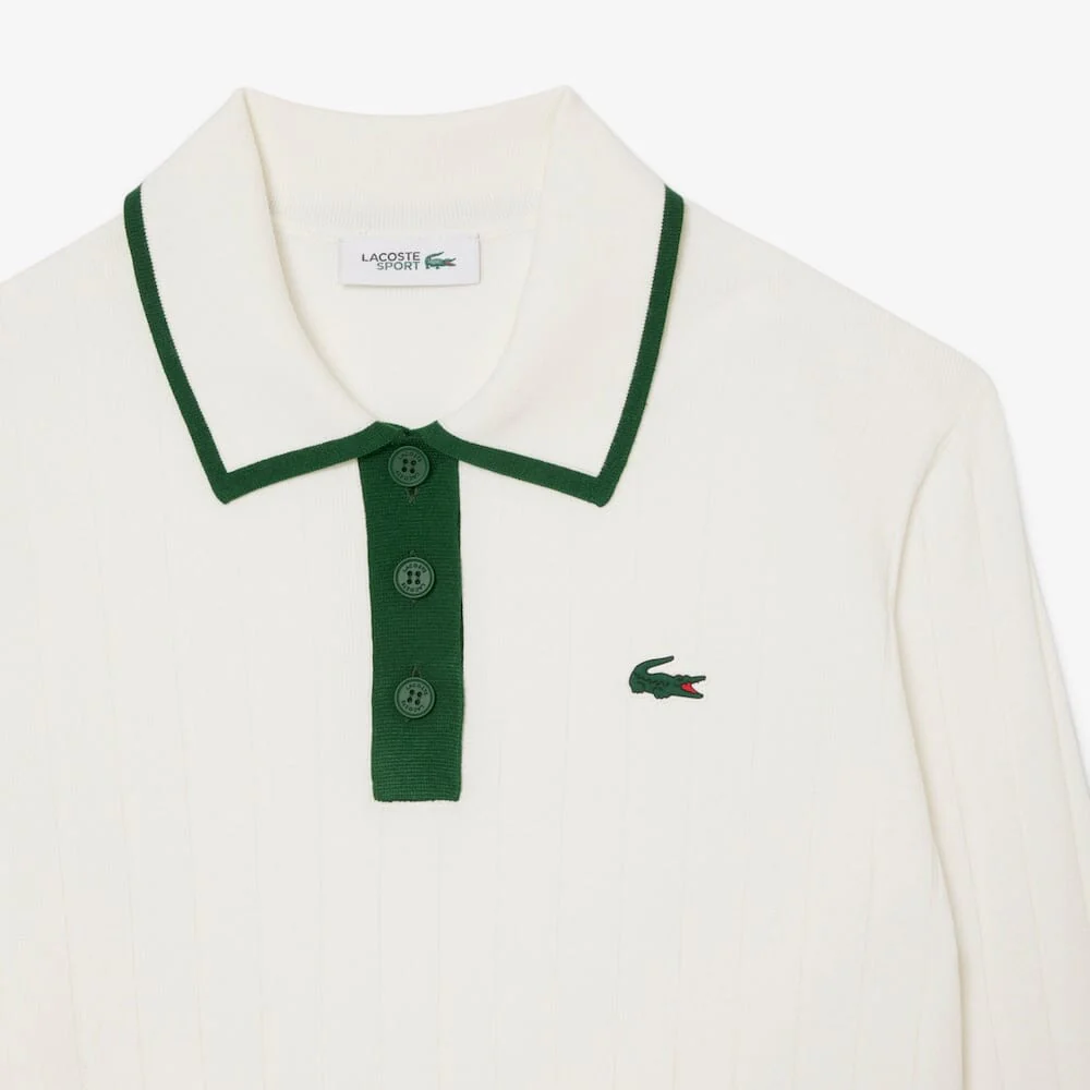 Lacoste Pull Golf Stretch Respirant Regular Fit Blanc Vert - Image 4