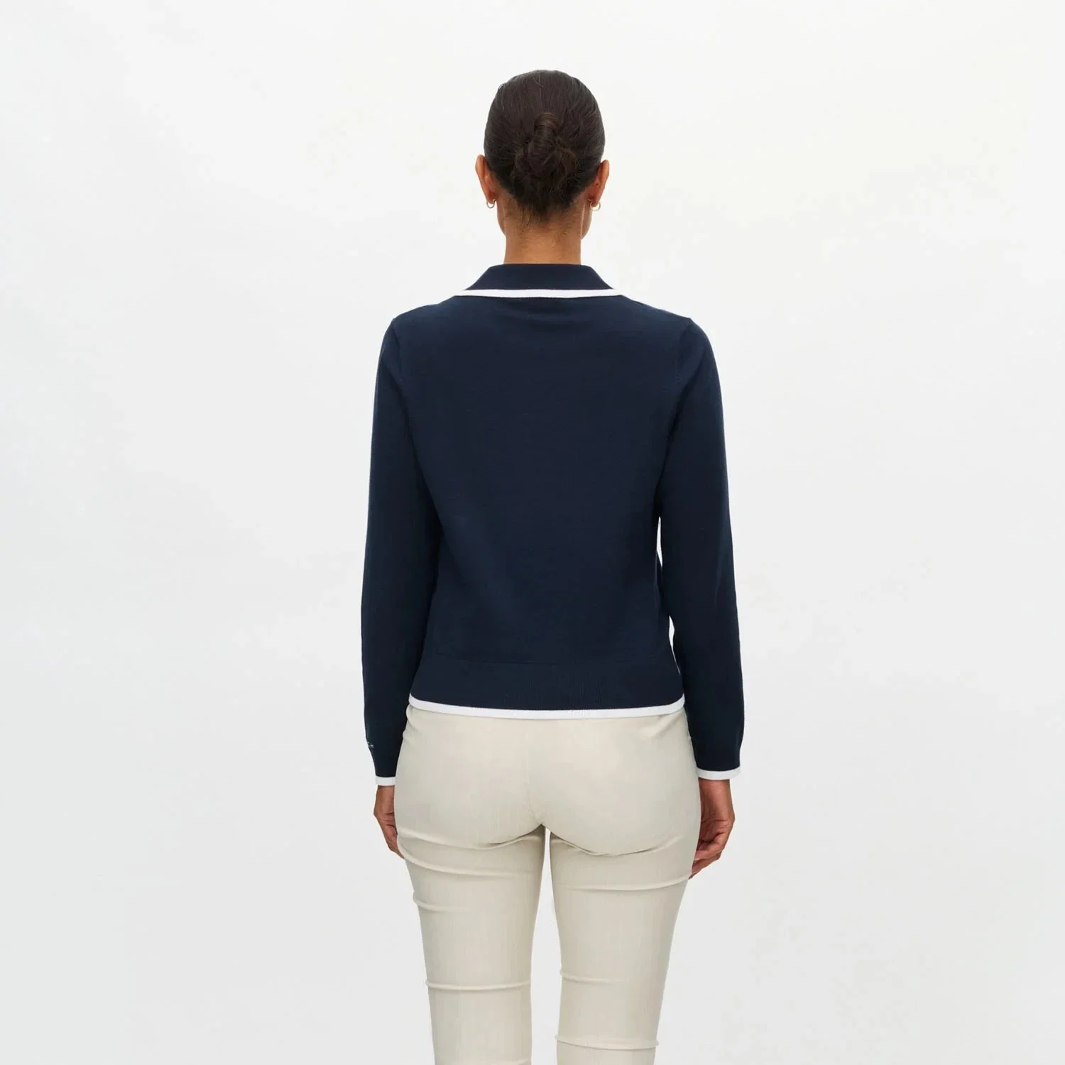 Röhnisch SWING KNITTED Poloshirt en maille Marine/Blanc - Image 2