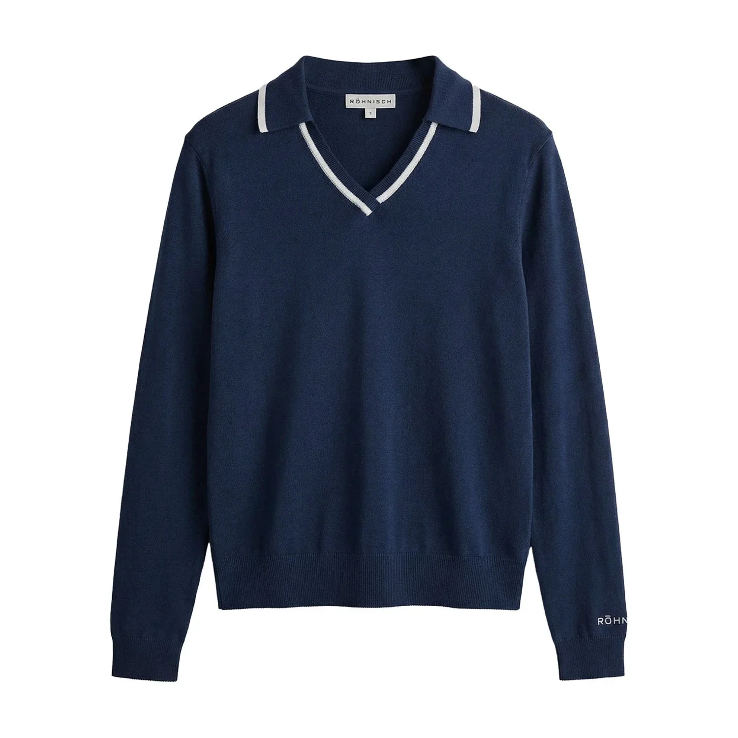 Röhnisch SWING KNITTED Poloshirt en maille Marine/Blanc - Image 3