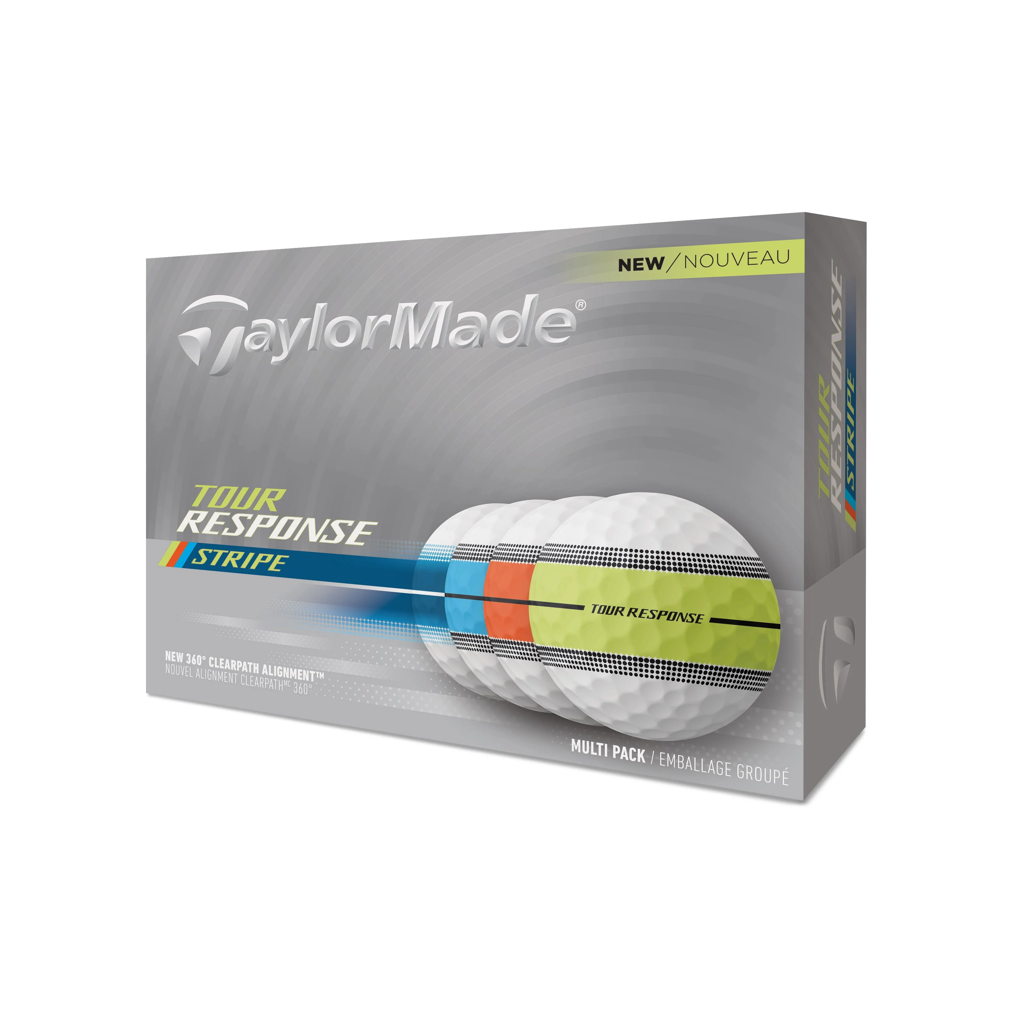 TaylorMade Balles Tour Response STRIPE MUTLI 2025 (Boite de 12)