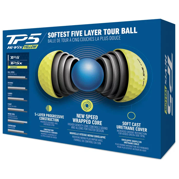 TAYLORMADE BALLES TP5 Jaune 2024 (boite de 12) - Image 2