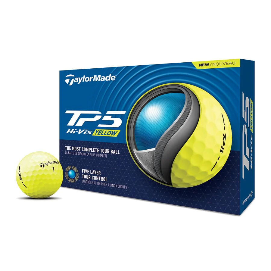 TAYLORMADE BALLES TP5 Jaune 2024 (boite de 12) - Image 4